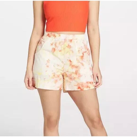 New NWT Alpine Design Soft Peach Floral Pull-On Camp Shorts Women's Size Large - Picture 4 of 5
